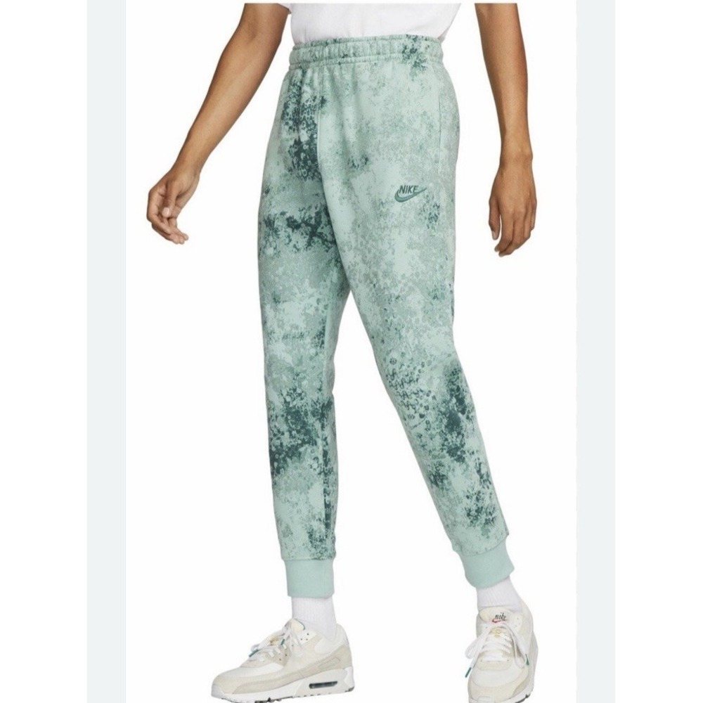 Nike Sportswear Club Fleece Joggers Pants Green Tie Dye DZ3066-386 Small Fitness